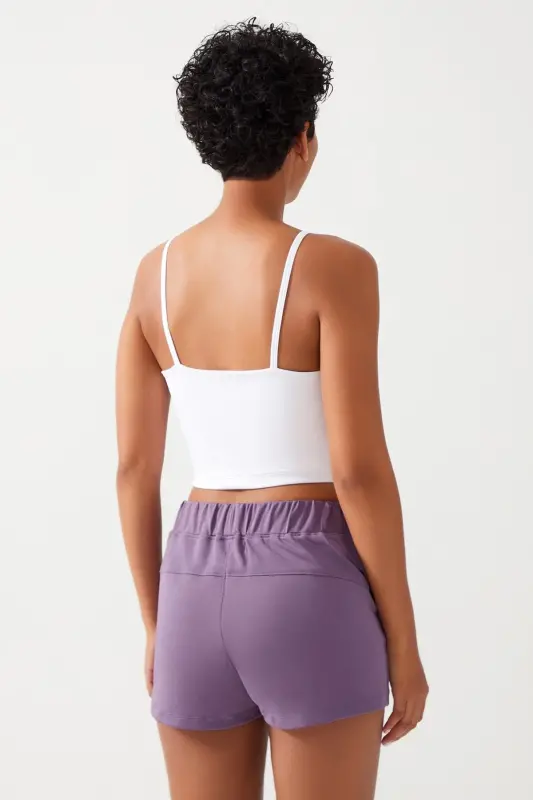 Kadın Beyaz Askılı Hafif Destekli Kaplı Spor Sütyeni Straps-Beyaz - 2