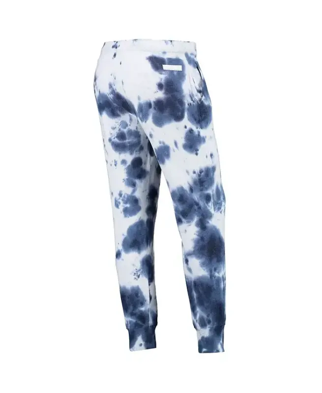Women's White, Navy New England Patriots Melody Tie-Dye Jogger Pants - White, Navy - 2