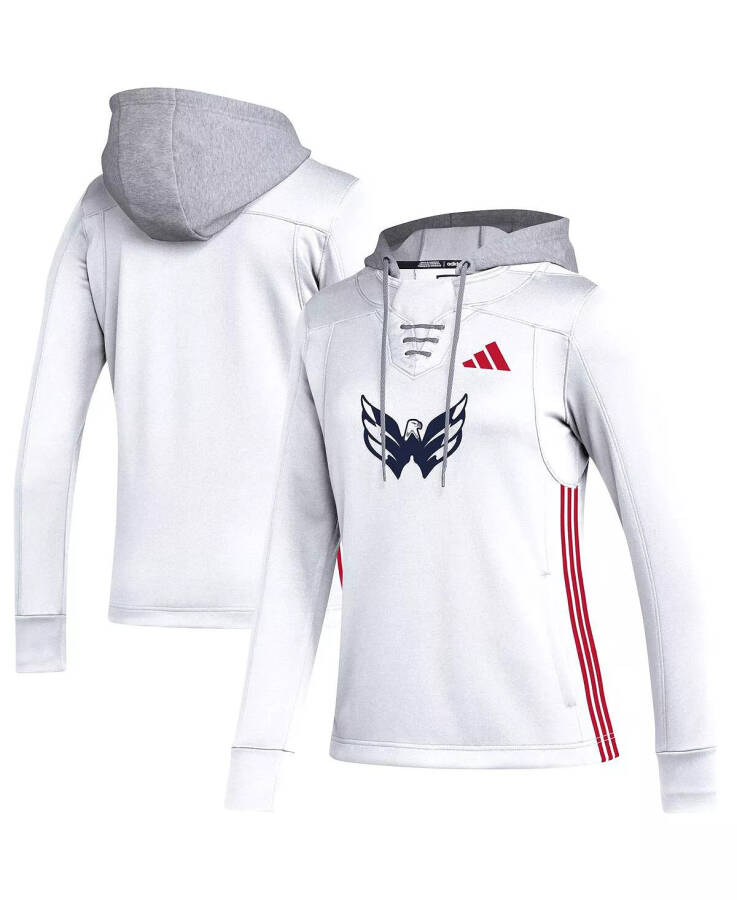 Kadın Beyaz Washington Capitals Refresh Skate Lace AEROREADY Kapüşonlu Sweatshirt Beyaz - 1