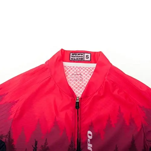 Women Cycling Jersey Set Red Short Sleeve+5D Padded Bike Shorts Quick-Dry Reflective 4-Pockets S-3XL - 3