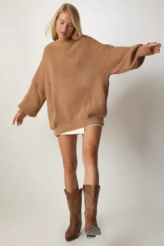 Damen-Strickpullover „Biscuit“ in Übergröße, Basic, mx00126 - Kekse - 1