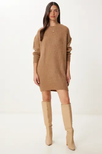 Damen-Sweatshirt „Biscuit“ in Übergröße, lang, Basic-Strick, BV00099 - Kekse - 1
