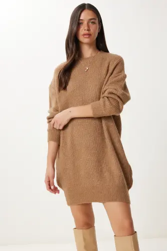 Damen-Sweatshirt „Biscuit“ in Übergröße, lang, Basic-Strick, BV00099 - Kekse - 3
