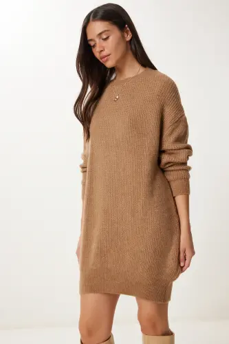 Damen-Sweatshirt „Biscuit“ in Übergröße, lang, Basic-Strick, BV00099 - Kekse - 4