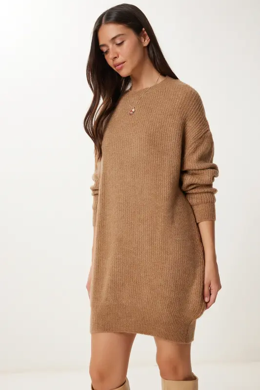 Damen-Sweatshirt „Biscuit“ in Übergröße, lang, Basic-Strick, BV00099 - Kekse - 4