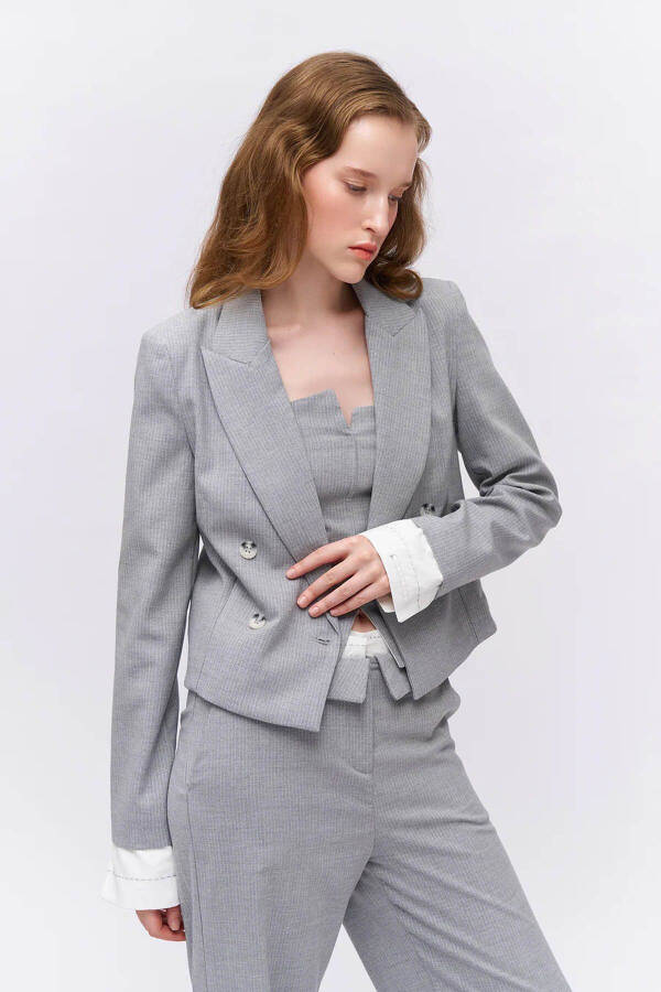 Kadın Blazer Ceket Gri 510042 - 11