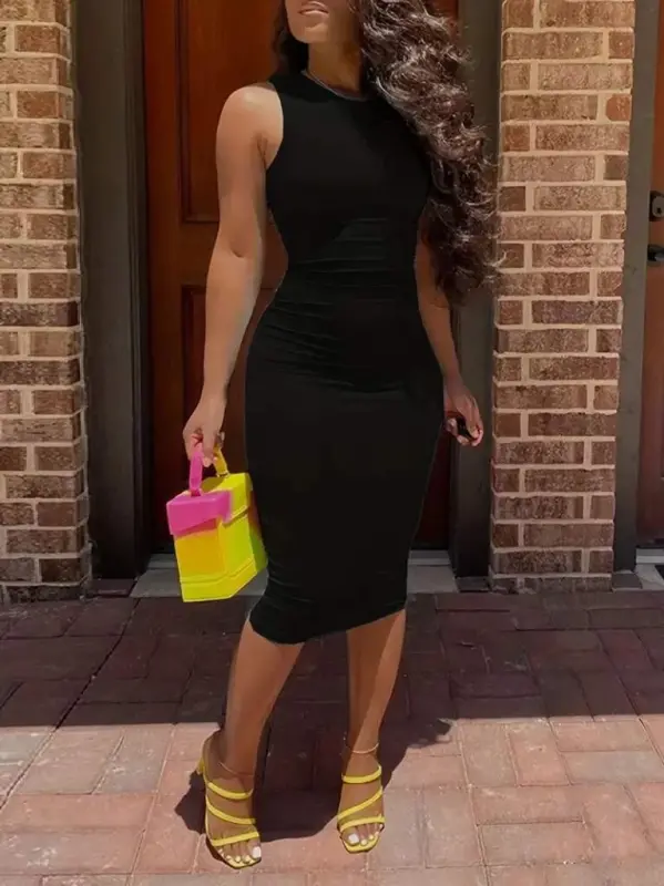 Kadın Bodycon Midi Boy Dalgıç Elbise - BÜYÜKBEDENIZ