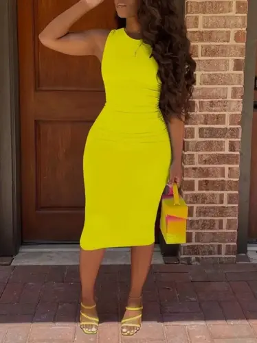 Kadın Bodycon Midi Boy Dalgıç Elbise - BÜYÜKBEDENIZ (1)