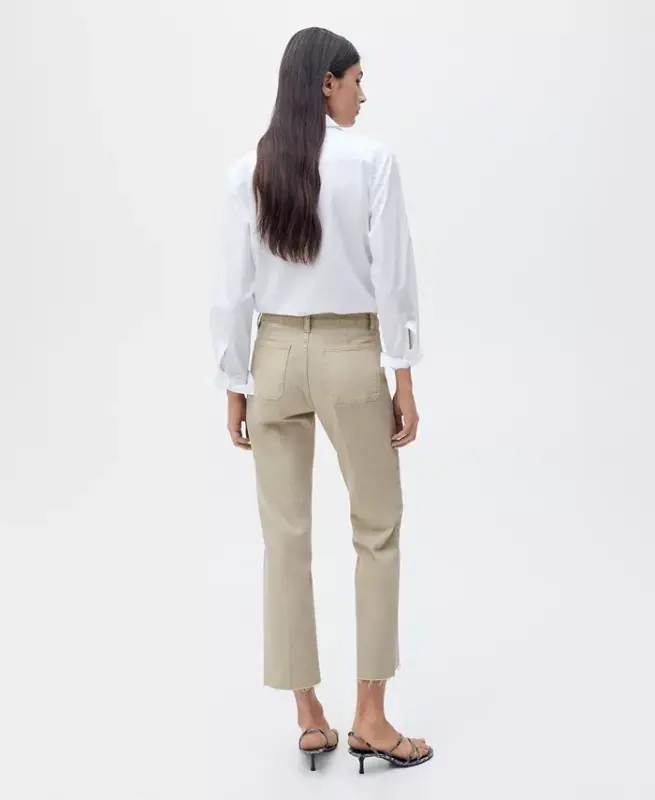 Women's Flared Cropped Jeans - Pastel Green - 3