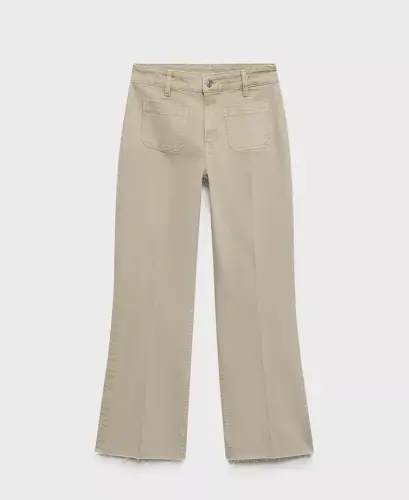 Women's Flared Cropped Jeans - Pastel Green - 7