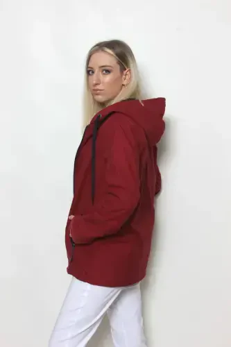 Kadın Bordo Içi Polar Mont-BORDO - 6