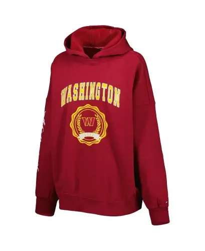 Women's Burgundy Washington Commanders Becca Drop Shoulder Pullover Hoodie - Burgundy - TOMMY HILFIGER (1)