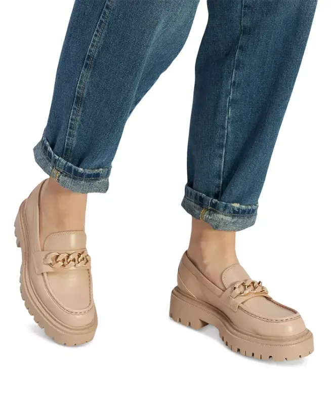 Women's Brixtonn Chain Lug Loafers-Medium Beige - 6