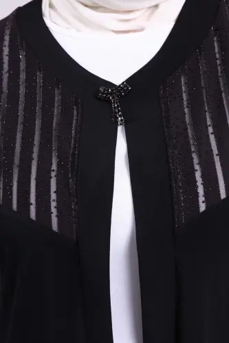 Kadin Buyuk Beden Yelek Anne Uzun Ve Tasli Siyah-Siyah - 3