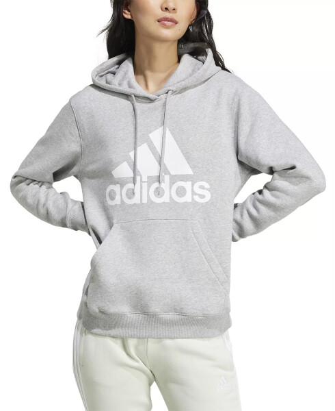 Kadın Büyük Logolu Kapüşonlu Sweatshirt Orta Gri Melanj - 1