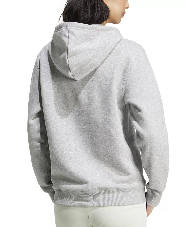 Kadın Büyük Logolu Kapüşonlu Sweatshirt Orta Gri Melanj - 2