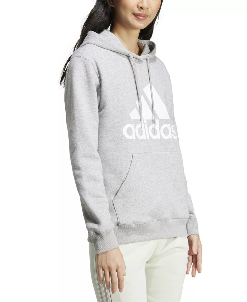 Kadın Büyük Logolu Kapüşonlu Sweatshirt Orta Gri Melanj - 3