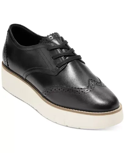 Women's Grand City Platform Oxfords - Black, Ivory - 5