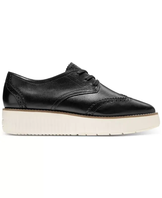 Women's Grand City Platform Oxfords - Black, Ivory - 6