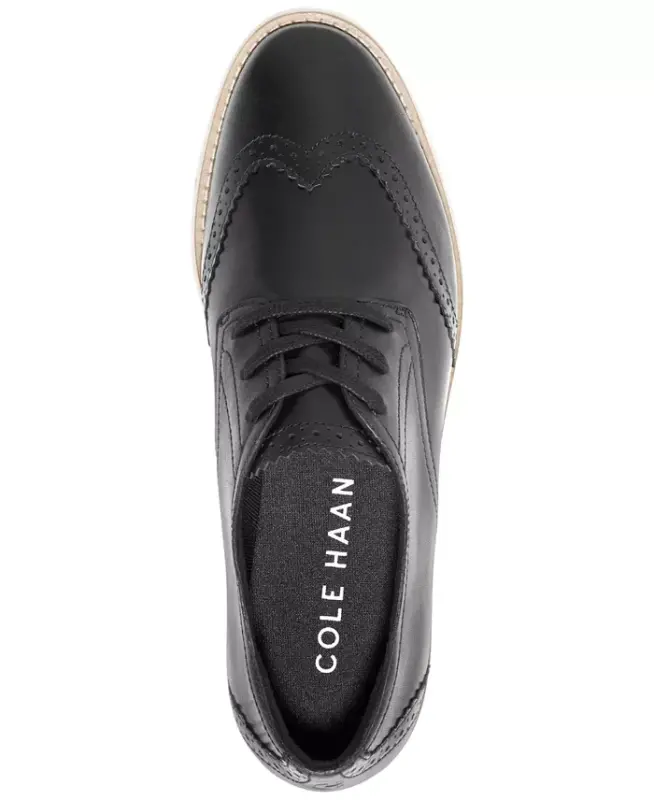 Women's Grand City Platform Oxfords - Black, Ivory - 4