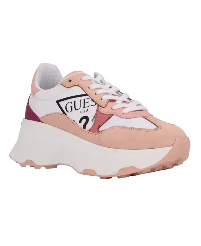 Women's Calebb Chunky Platform Fashion Sneakers-Pink/White - 1