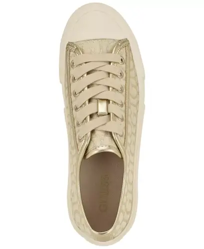 Women's Carey Jacquard Logo Lace-Up Sneakers - Gold Logo - 4
