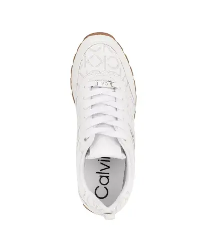 Women's Carlla Round Toe Lace-up Sneakers - White Multi Logo - 4