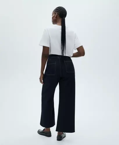 Women's Catherin Culotte High-Rise Jeans - Open Blue - MANGO (1)