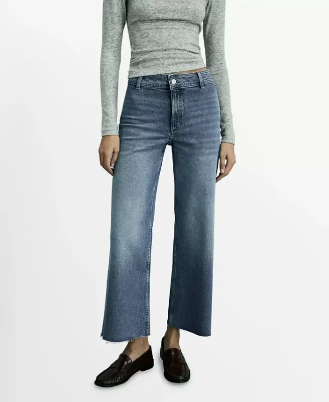 Women's Catherin Culotte High-Rise Jeans - Medium Blue - 1