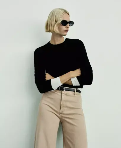 Women's Catherin Culotte High-Rise Jeans - Sand - 3