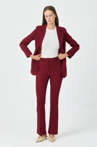 Kadın Ceket Pantolon Takım Bordo - Bordo - 4