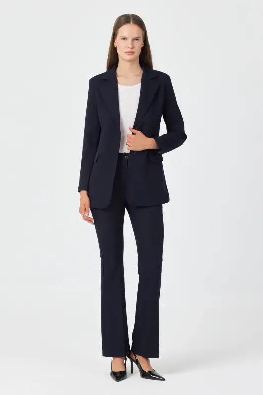 Kadın Ceket Pantolon Takım Lacivert - Lacivert - 4