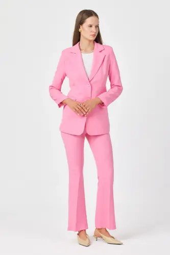 Kadın Ceket Pantolon Takım Pembe - ŞekerPembe - PEMBEKURDELEM (1)