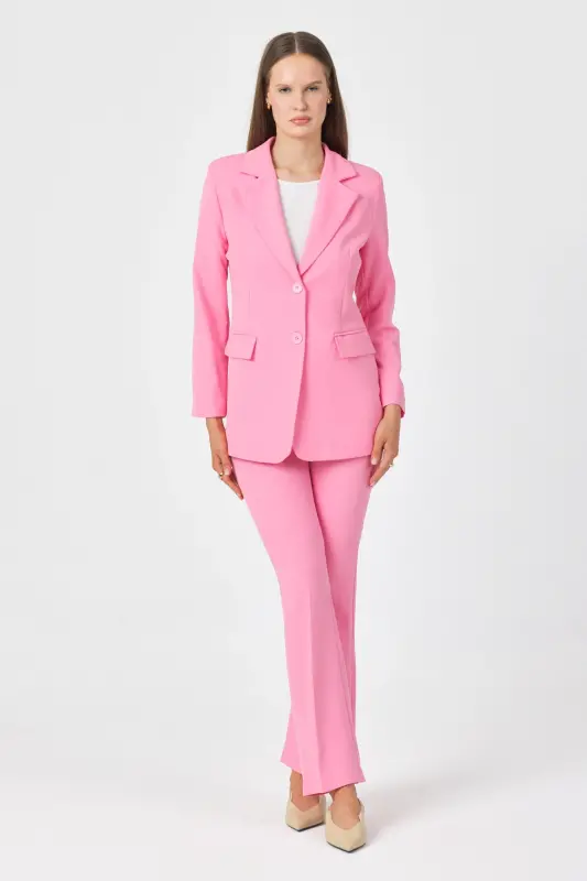 Kadın Ceket Pantolon Takım Pembe - ŞekerPembe - 1