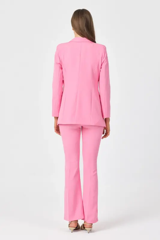 Kadın Ceket Pantolon Takım Pembe - ŞekerPembe - 4