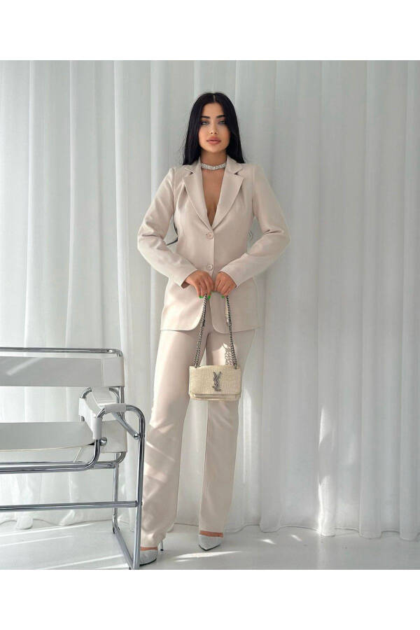 Kadın Ceket Pantolon Takım Taş-Gri - 2