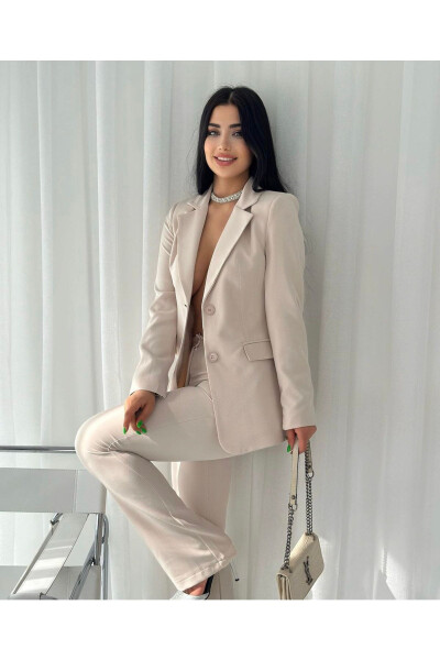 Kadın Ceket Pantolon Takım Taş-Gri - 4