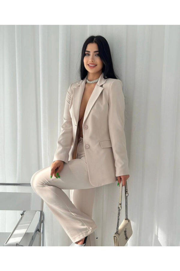 Kadın Ceket Pantolon Takım Taş-Gri - 4