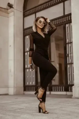 Kadın Ceket Yaka Detay Kolları Tül Tulum - BÜYÜKBEDENIZ (1)