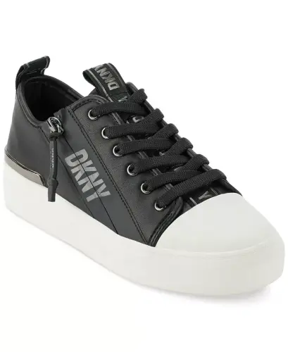 Women's Chaney Lace-Up Zipper Sneakers - Black - 1