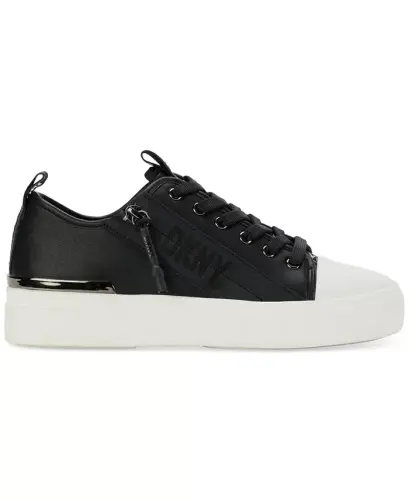 Women's Chaney Lace-Up Zipper Sneakers - Black - 2
