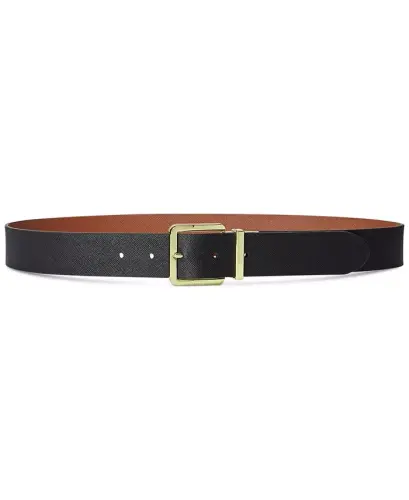 Women's Reversible Leather Belt-Black/Lauren Tan - 1