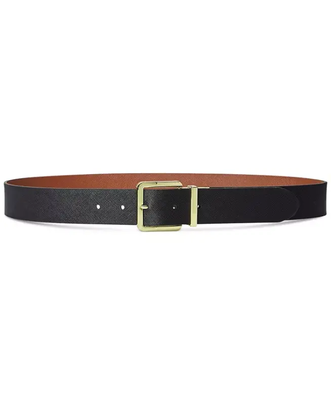 Women's Reversible Leather Belt-Black/Lauren Tan - 1