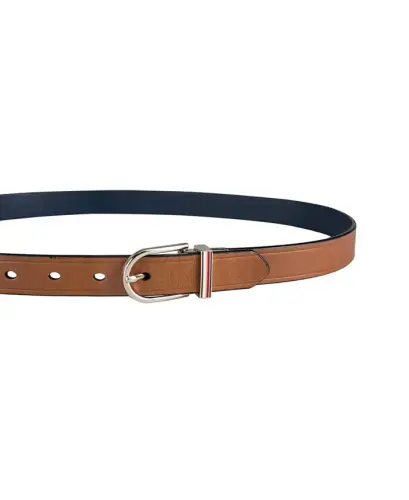 Women's Reversible Dress Casual Belt - Tan, Navy - 5