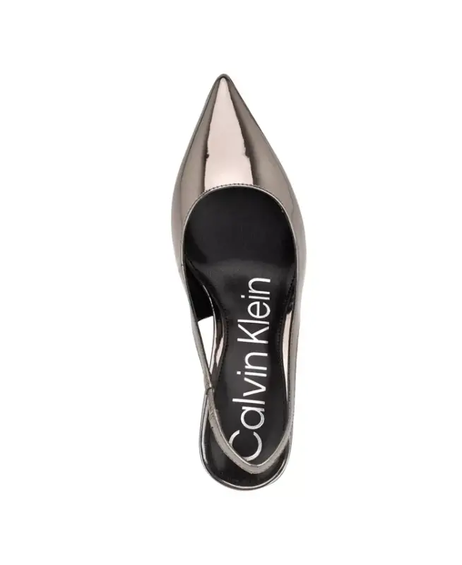 Women's Cinola Pointy Toe Slingback Pumps - Pewter - 4