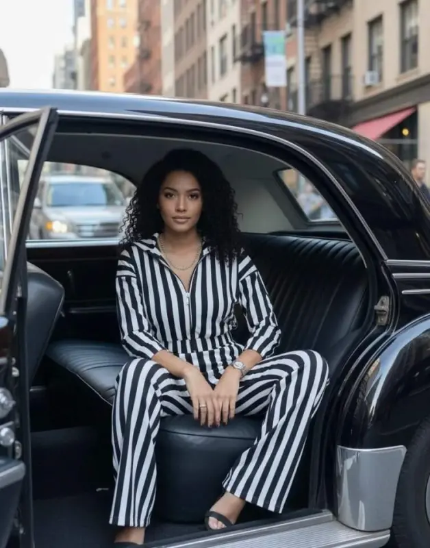 Kadın çizgi Detay Kadife Kumaş Hırka Pantolon Ikili Takım - BÜYÜKBEDENIZ