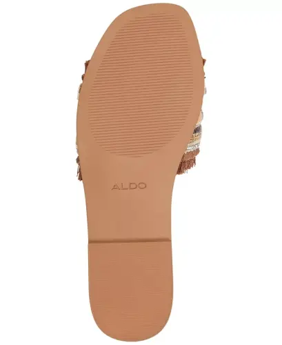 Women's Coralya Embellished Flat Sandals - Cognac Woven - 5