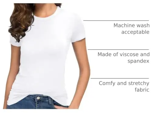 Women's Crewneck Slim Fitted Short Sleeve T-Shirt Stretchy Bodycon Basic Tee Tops 