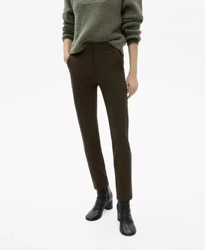 Women's Crop Skinny Pants - Khaki - 1