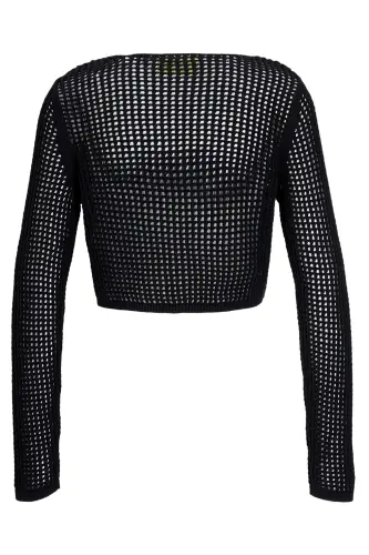 Kadın Crop Kroşe Kazak - Presley - Black - JACK & JONES (1)
